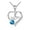 Blue A, variant on HUANLEDASH Heart Necklace for Women I Love You Mom Cubic Zirconia Heart Pendant Necklace Mother's Day Birthday Gift for Mom