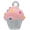 Pink, variant on Silver-tone 3-D Pink Cupcake with Sprinkles - Silver-tone Clip on Charm with Mini Year 2025