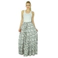 thumbnail image 6 of Bimba Long Flaired Cotton Skirt Boho Style Maxi Elastic Waist Bottoms, 6 of 6