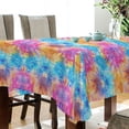 thumbnail image 3 of JSTEL Tie Dye Tie Dye Rainbow Table Cloth Square 54 x 54 Inch Tablecloth Anti Wrinkle Table Cover for Dining Kitchen Parties, 3 of 6