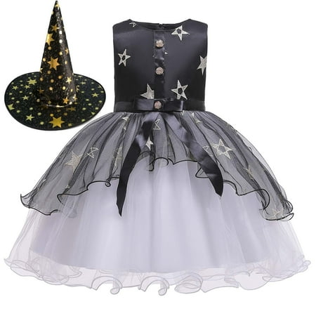 

Kukoosong Toddler Baby Girls Dress Children Baby Girls Middle-Aged Children s Gauze Skirt Halloween Cosplay Masquerade Dress Black 2-3 Years