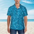 thumbnail image 4 of Balery Blue Glitter Print Men's Hawaiian Shirts Short Sleeve Beach Shirt Relaxed Fit Vacation Button Down Shirts-XX-Large, 4 of 9