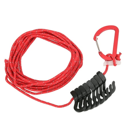 

2023 Camping Hanging Rope Outdoor Portable Multifunctional Adjustable AntiSkid Campsite Strap with Hook(Red )
