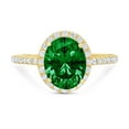 thumbnail image 7 of Solitaire with Accents Engagement Ring for Women - 2.27ct Simulated Emerald in 14K Yellow Gold Promise Ring, 7 of 7