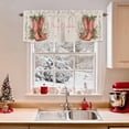 thumbnail image 2 of Merry Christmas Valances for Windows, 54 x 18in, Red Boots Leaves Hooly Gift Star Linen Rod Pocket Kitchen Valance Curtain Light Filtering Window Treatments for Living Room Bedroom, 1 Panel, 2 of 7