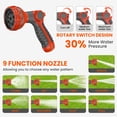 thumbnail image 6 of Upgraded Retractable Garden Hose 5/8 in x 90 ft Heavy Duty Wall-Mounted Hose Reel 180°Swivel Automatic Slow Return Any Length Lock 9 Pattern Nozzle UV Resistant (Black), 6 of 7