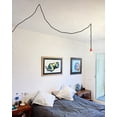 thumbnail image 6 of FSLiving Dimmable Pendant Lighting Fixture 15 ft Plug in Black Twisted Cord Retro Contracted Ceramic E26 Edison Red Socket Ceiling Lamp for Bedside Loft Entryway Dorm Corridor,No Bulb - 1 Light, 6 of 7