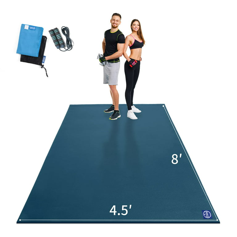 Extra Large Exercise Mat for Home Workout 96 x 54 inch, Workout Mats for Home  Gym Flooring, Thick Ultra Durable Cardio Mat, Ideal for All Intense Fitness-  Shoe Friendly, Eco Friendly 