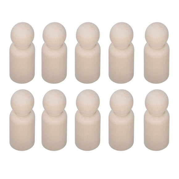 10 Wooden Peg People for Graffiti Painting & DIY Art Projects, Unisex Wooden Dolls Creative Kids Craft Set