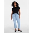 thumbnail image 2 of Time and Tru Women's High Rise Button Fly Cropped Jeans, 26.5" Inseam, Sizes 0-22, 2 of 6