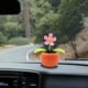 thumbnail image 3 of Lindo juguete solar con forma de flor que se balancea para decorar el tablero del auto. Naranja, 3 of 9