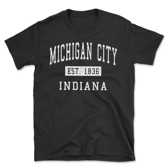 Michigan City Indiana Classic Established Men's Cotton T-Shirt