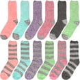 thumbnail image 6 of BambooMN Women's Soft Fuzzy Warm Cozy Striped Solid Socks - Assortment C - 12 Pairs, 6 of 6