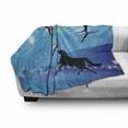 thumbnail image 3 of Circus Soft Flannel Fleece Throw Blanket, Graphic Silhouettes of Trapeze Artists or Ballerina on Tightrope and Horse Theme, Cozy Plush for Indoor and Outdoor Use, 50" x 70", Multicolor, by Ambesonne, 3 of 6