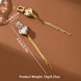 thumbnail image 2 of Sunyeur Heart Dangle Drop 14K Gold Plated Long Chain Tassel Earrings for Women, Valentine Statement Love Fringe Earing Dangling Wedding Prom Fashion Jewelry Gift, 2 of 5