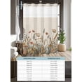 thumbnail image 6 of No Hook Shower Curtains with Snap-in Liner Set, Pastoral Botanical Waterproof Hotel Style Bathroom Shower Curtain, Farmhouse Floral Rustic Breathable Mesh Top Window Bath Curtains 72''x84'', 6 of 6
