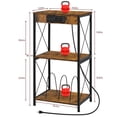 thumbnail image 2 of 3 Tier Vinyl Record Player Stand Turntable Cabinet with Charging Station Brown, 2 of 5