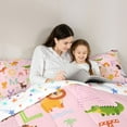 thumbnail image 4 of Homewish Cute Elephant Deer 7 Pieces Bedding Comforter Set,Zoo Animal Lions Full Bedding Set,Multicolor 26 Letters Fitted Sheet Flat Sheet For Boys Kids,Super Cozy Room Decor Reversible, 4 of 8