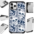thumbnail image 1 of Compatible with iPhone 12 Mini Hybrid Fusion Guard Phone Case Cover (Skull Flower), 1 of 1