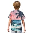 thumbnail image 5 of Abcomgle Youth Hawaiian Shirts Boys Button Down Short Sleeve Beach Shirts for Boys Tropical Palm Tree Print Tourist Boys Shirts,Sky Blue,7-8Years, 5 of 5