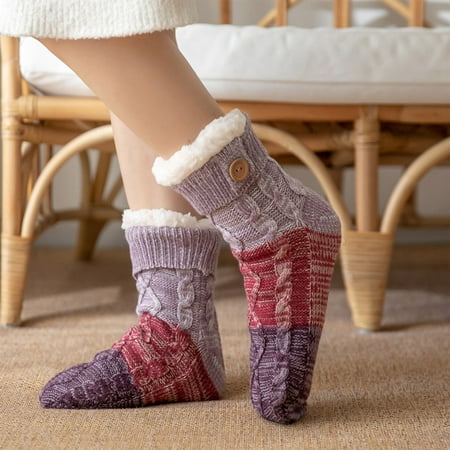 

DNDKILG Womens Thick Soft Fuzzy Socks Fluffy Warm Cozy Non Slip Slipper Socks