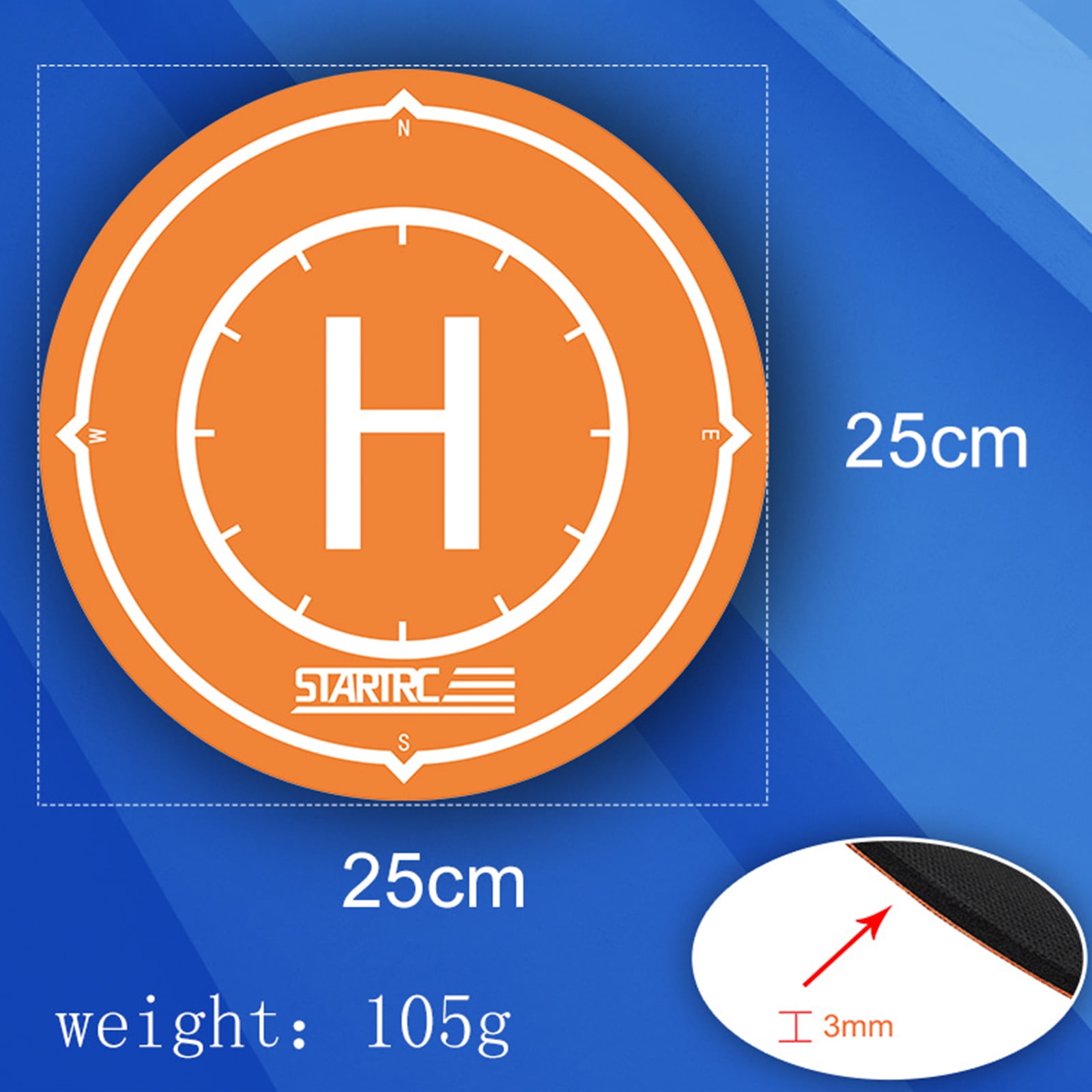 17" Foldable Drone Landing Pad - Waterproof Portable Helipad For DJI Mavic, Mini, Air, FPV Drones