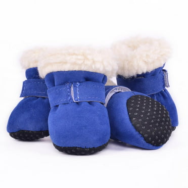 Winter Small Dog Boots Anti-Slip Puppy Shoes Pet Protective Rain Snow ...