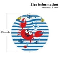 thumbnail image 3 of Kll Round Shape Drink Coasters Set Of 4,Pu Leather Absorbent Coasters Set Decorative Coffee Cup Coasters Housewarming Gift For Home Decor-Red Funny Crab On Blue Stripe, 3 of 9