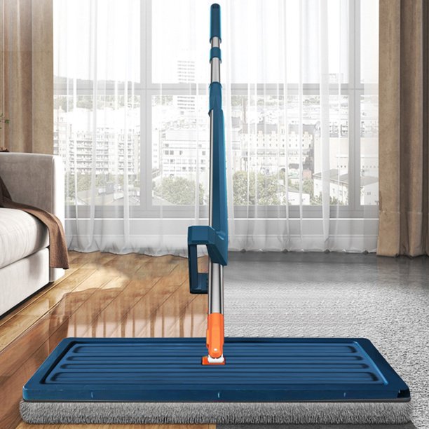 Trapeador de mano de 35 cm, trapeador plano de microfibra, escurridor automático, trapeador de piso de microfibra de 360 grados, trapeador de mano perezoso, adecuado para el hogar.
