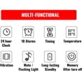 thumbnail image 2 of Reloj Despertador Digital Multifuncional con 10 Configuraciones de Alarma, Cuenta Regresiva y Temporizador de Cocina con Magnético, Pantalla de Temperatura, Recordatorio, 2 Pilas AAA (No Incluidas), 2 of 5
