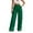 A-Green144, variant on Womens High Waist Tailored Pant Wide Leg Full Length Button Waist Trouser Smooth Elegant office Pants