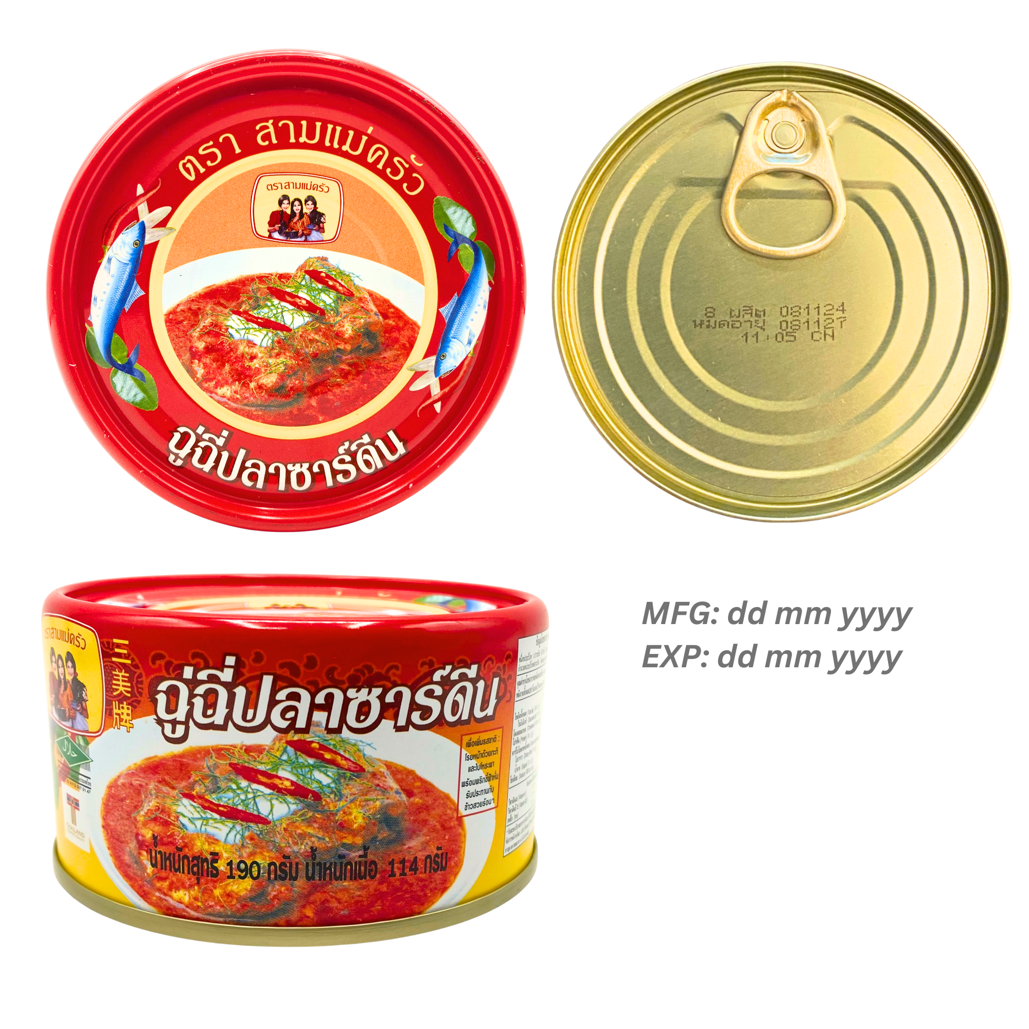 (6 pack) THREE LADY COOKS Canned Sardines in Chuchee Sauce, Thai Curry Style, 6.7 oz, Wild Caught, Ready-to-Eat Thai Canned Seafood