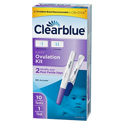 Kit de Démarrage Complet Ovulation Clearblue, 10 Tests d'Ovulation et 1 Test de Grossesse