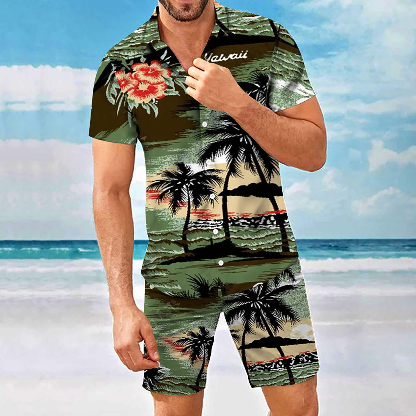 OwlOhh Milwaukee Brewers Tommy Bahama Hawaiian Shirt Summer Button Up Shirt for Men Beach Wear Short Sleeve Hawaii Shirt