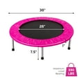 thumbnail image 2 of Gymax 38'' Folding Mini Trampoline Fitness Rebounder w/ Safety Pad Pink, 2 of 10