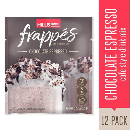 Hills Bros Frappe's Chocolate Espresso Instant Coffee Packets, 2.29 oz - 12 Pack