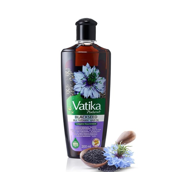 Dabur Vatika Ayurveda Aceite para el cabello enriquecido con semillas negras a base de hierbas para un cuidado completo del cabello 200 ml / 6,76 fl oz)