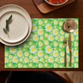 thumbnail image 5 of Vintage Boho Daisy Placemats Set of 4, 12x18 Inch Floral Wildflower Linen Table Mats with Cute Yellow Daisy Artwork for Kitchen Dining, Washable Summer Bloom Retro Aesthetic Decor, 5 of 6