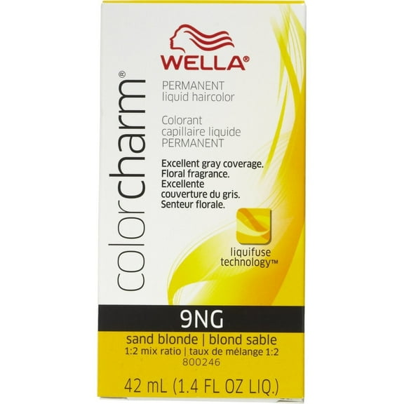 Wella COLOR CHARM, HAIR COLOR Permanent Liquid Haircolor, 9NG Sand Blonde, 1.4 Oz.