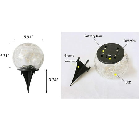 

Solar Crack Ball Lamp Courtyard Buried Ice Ball Lamp Waterproof Garden Ornaments Plug-in Lamp Ball Courtyard Decoration Ornaments