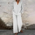 thumbnail image 2 of Nmmued Linen Sets for Women 2 Piece, Pants Sets Women 2 Piece Outfits, Gauze Sets for Women 2 Piece, Travel Outfits for Women, Linen Pants Set, White XXL, 2 of 4