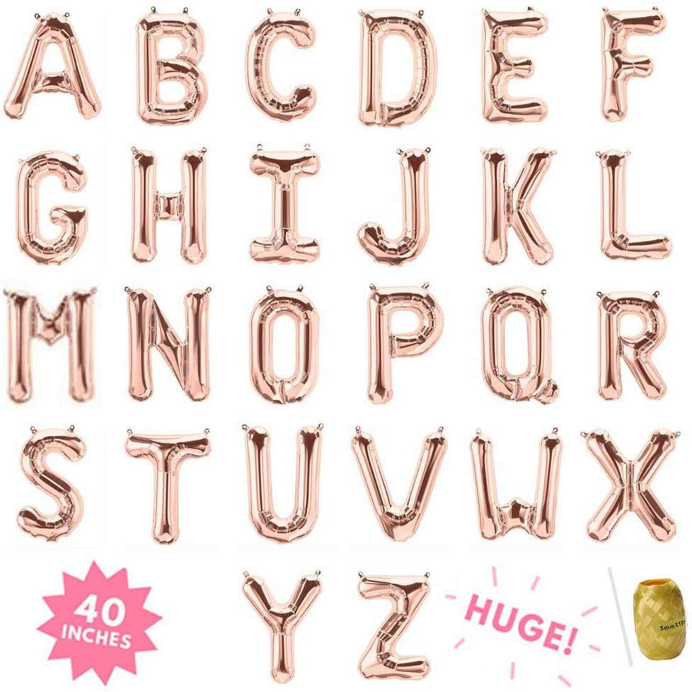 Gold Alphabet Letter Balloons Mylar Foil Birthday Party Decorations 40 Inch Letter D