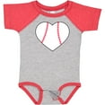 thumbnail image 3 of Inktastic Heart Shaped Baseball Boys or Girls Baby Bodysuit, 3 of 5
