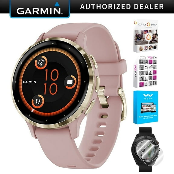 Garmin 010-02785-03 Venu 3S Health Fitness (GPS) 41mm Steel Bezel with Dust Rose Case