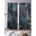 thumbnail image 3 of Navy Blue Marble Sheer Curtains 108 Inch Length 2 Panels Set for Living Room/Bedroom, Luxury Modern Abstract Art Semi Curtain Sheers Drapes Rod Pocket Curtains Window Treatment Set 52''x108''x2, 3 of 7