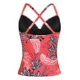 thumbnail image 5 of Mycoco Underwire Tankini Tops for Women Swimwear Supportive Swimsuits Top Criss Cross Bathing Suit Top Red Floral US16, 5 of 6