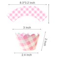 thumbnail image 2 of Moldes para cupcakes LUCKYQUBE 24 forros rosa a cuadros, 2 of 8