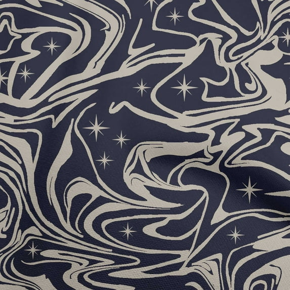 oneOone Polyester Spandex Dark Blue Fabric Abstracts Sewing Craft Projects Fabric Prints By Yard 56 Inch Wide