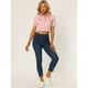 thumbnail image 4 of Chaqueta Corta Informal Allegra K Mujer Vaquera Rosa XS, 4 of 6