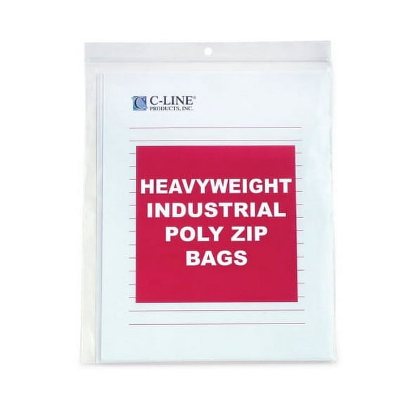 1Pack C-Line Heavyweight Industrial Poly Zip Bags, 8.5 x 11, 50/BX (47911)